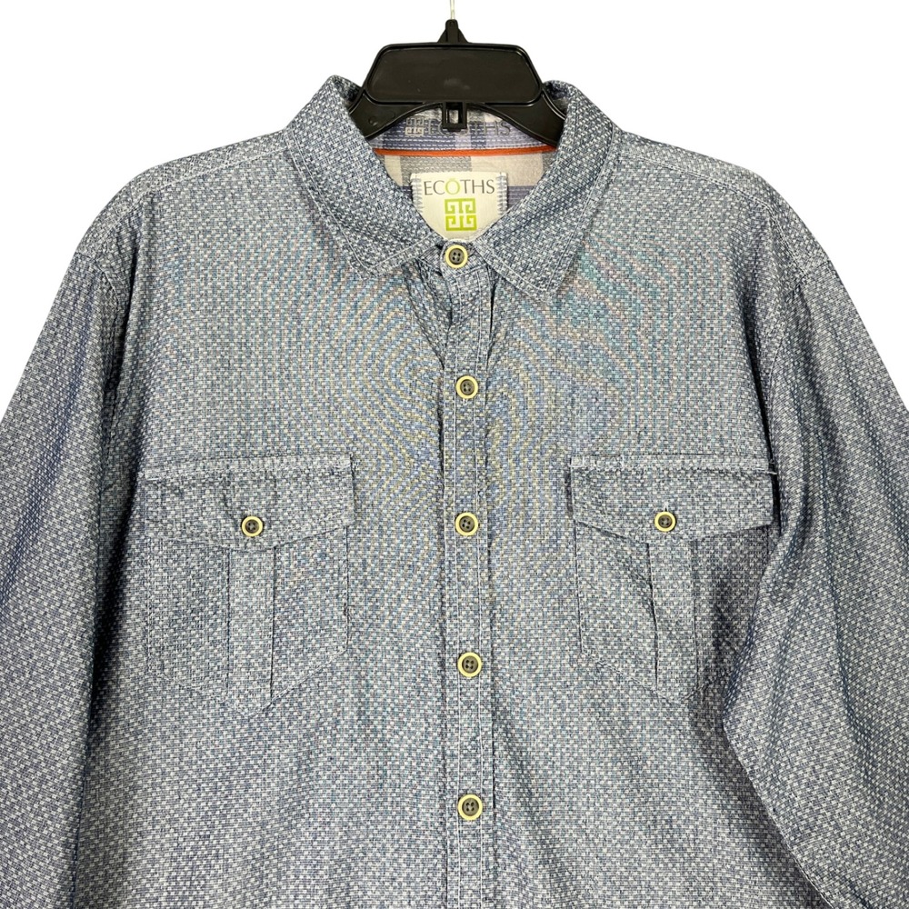 Ecoths Organic Utility Shirt Men XL Organic Cotton Workwear Pocket‎ Casual